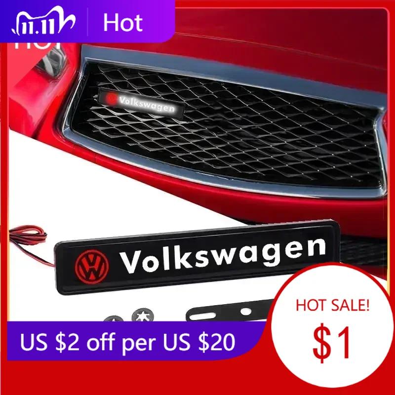 Naujas automobilio LED priekinės grotelių emblemos ženklelis Dekoratyvinis žibintas Volkswagen GOLF Polo Tiguan VW TOURAN CADDY PASSAT automobiliui Priedas