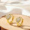 Retro Heart-Shaped Zircon Earrings Love Heart Ear Hoops Earrings for Women Charm Jewelry Gift