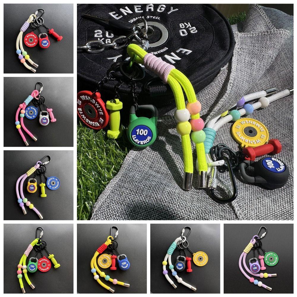 with D-shaped Buckle Barbell Plates Key Chain Mini Fitness Series Pendant  Bodybuilder