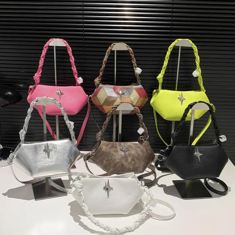 Large Capacity Shoulder Bag for Women Fashion Solid PU Bag Delicate Handle