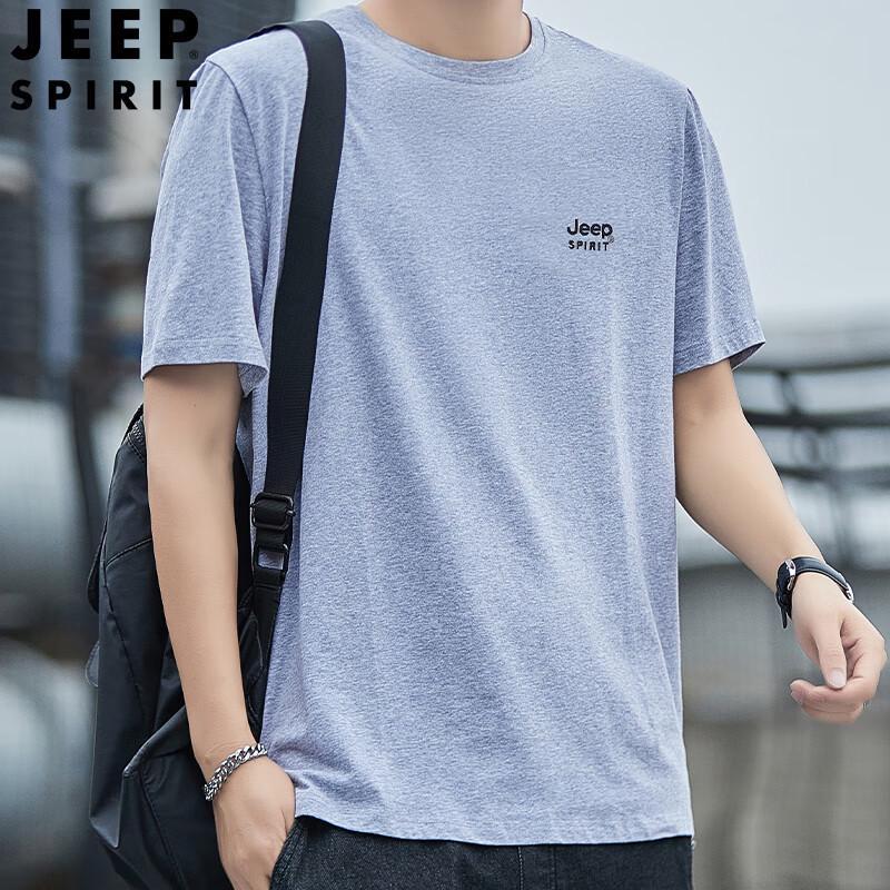 JEEP SPIRIT Men s Casual Embroidered Round Neck Short Sleeve T-shirt XL