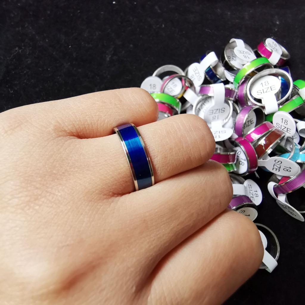 20Pcs Anel de Aço Inoxidável Adesivo Gotejamento Óleo Ornamento Anel