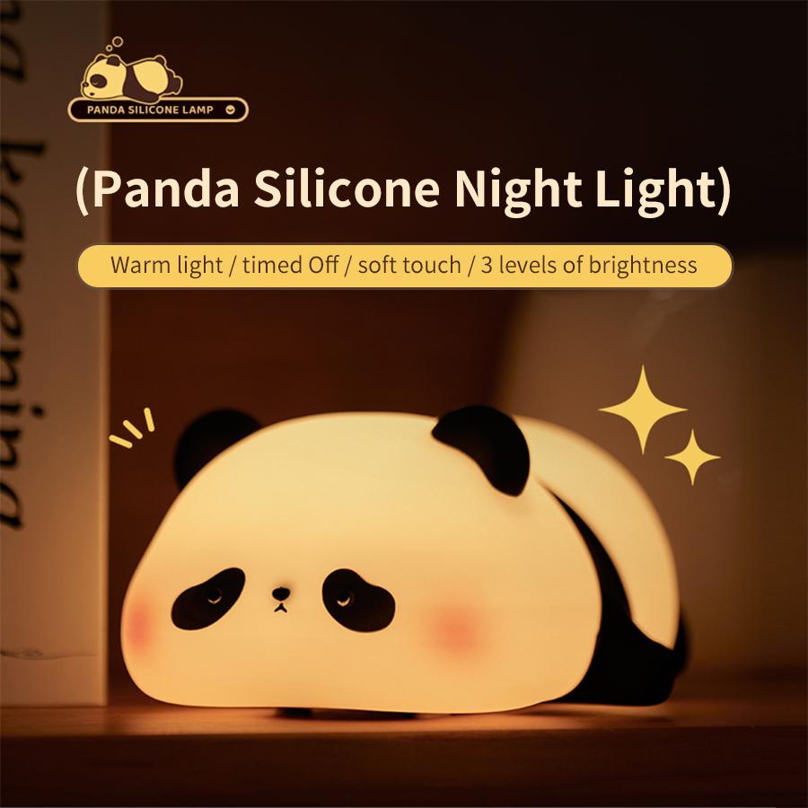 Silikonová panda LED noční světlo Roztomilé zvířátko kreslené noční světýlka pro děti Lampa na noční stolek Ložnice Dekorace do obývacího pokoje Hračky Dárek