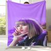 Koreanisches Idol L-Lisa Rockstar Solo Kiss Me Flanell-Kuscheldecke, Gemütliche Warme Decke für Bett, Sofa, Wohnzimmer, Camping, Heimdekoration