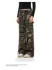 Unisex American Retro Camouflage Overalls – Casual Wide-Leg Hip-Hop Trousers
