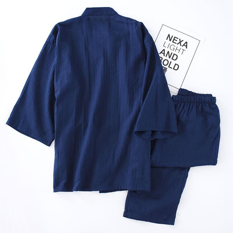 Kimono Robe Pigiami Abbigliamento Uomo Cotone Sottile Primavera Estate Abbigliamento per la Casa Largo Casual Set di Robe da Uomo