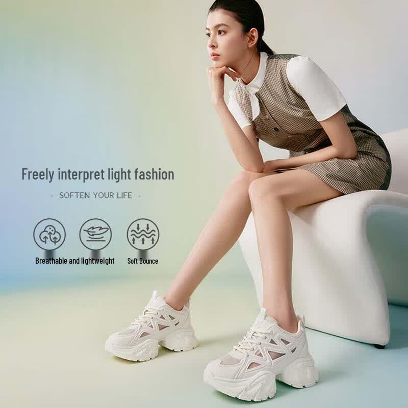 BASTO Women s Fashion Chunky Dad Sneakers 38