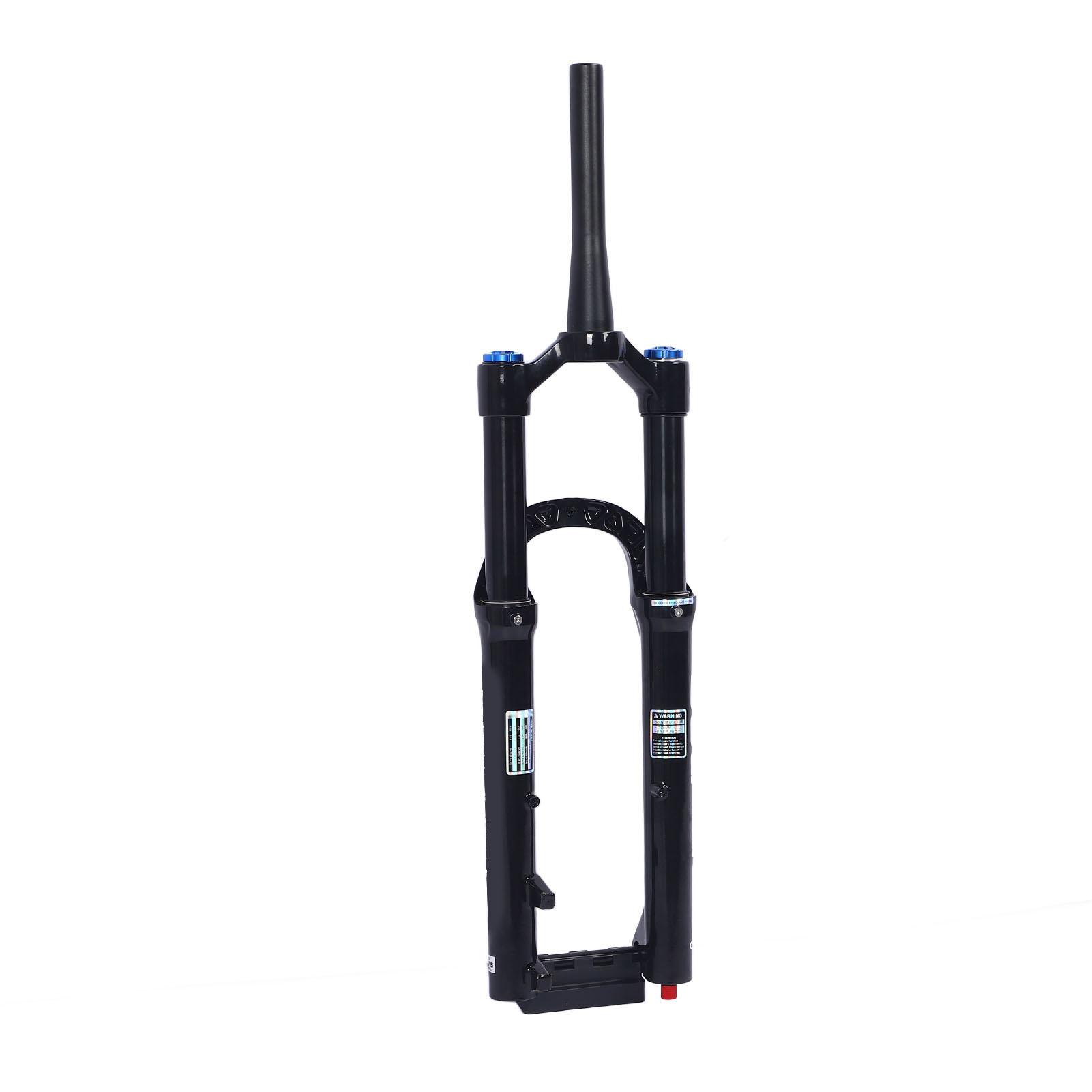 27.5 Inch Bike Front Fork Black 36mm Tube Aluminum Alloy Tapered Steerer Manual Lockout Air Suspension Fork for Mountain Bike