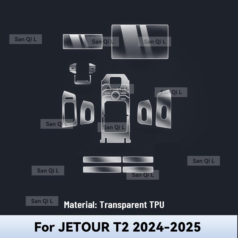TPU Transparent Pour JETOUR T2 2024 2025 Console Centrale de Voiture Tableau de Bord Média Navigation Protecteur Anti-rayures Film Intérieur