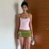 Resort-Style Beach Fashion, Contrasting Colors, Sexy Hottie Suspender Skirt Suit, Women's Lace-Up Sweet and Spicy Two-Piece Set
