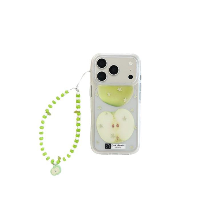 High-End Green Apple Chain Case for iPhone 17, 16 Pro Max, 15, 14