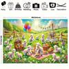Cute Sheep Picnic Tapestry, Meadow Lamb Cartoon Background Cloth, Kids Room Wall Decor