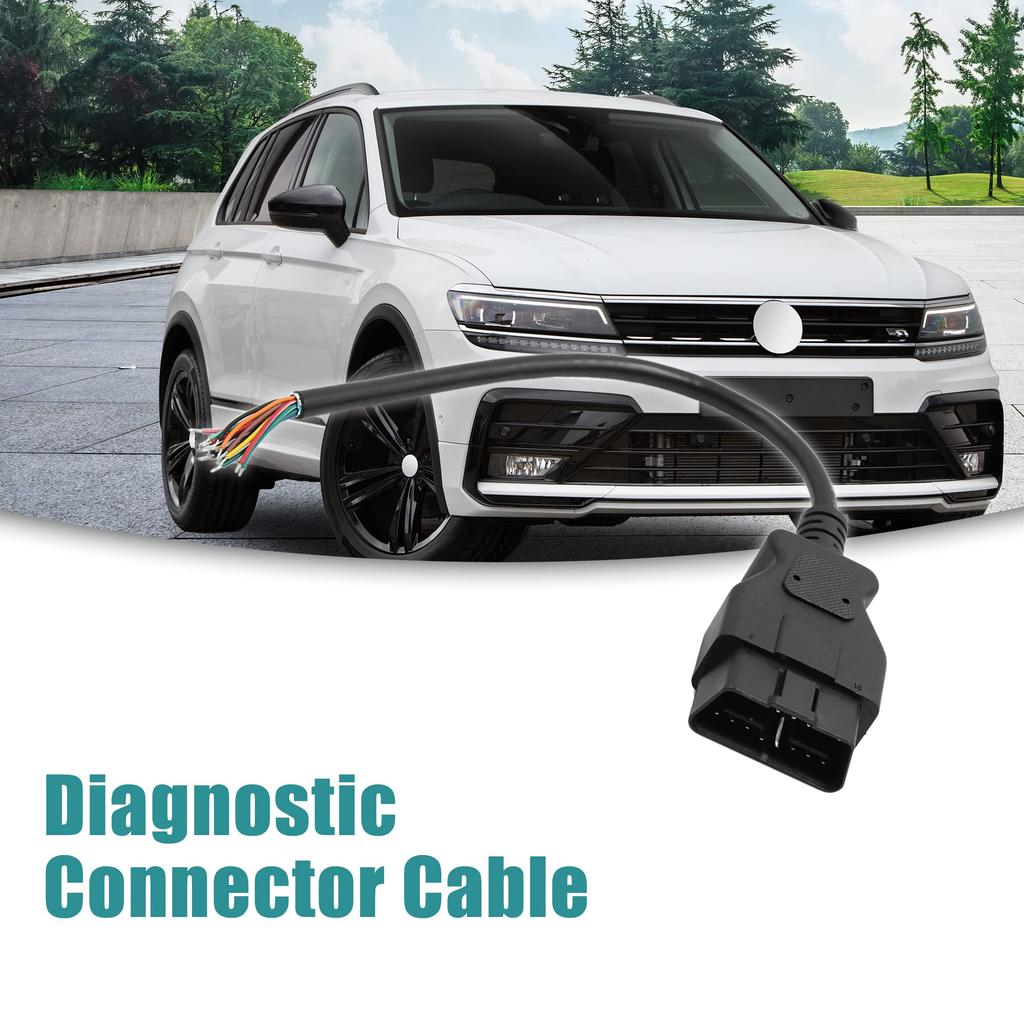 ACROPIX 6Pin to OBD2 16Pin Cable 30cm Universal 16Pin Extension Cable Cord Black