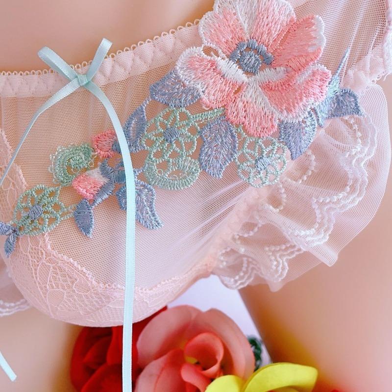 Lenjerie intimă masculină japoneză Lolita pentru bărbați, dantelă brodată, chiloți, crossdress, Sissy, lenjerie gay, plasă transparentă, dulce, cu volane
