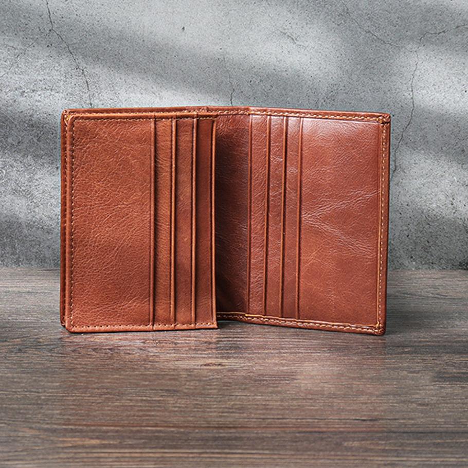 2024 Genuine Leather Card Hoider  Retro Handmade Men's and Women's Small Wallet First Layer Cowhide Business Card Holder Portable ID Bag