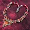 Coral Nepali Necklace Handmade Jewelry, 925 Solid Sterling Silver Necklace Designer Gemstone Jewelry Adjustable Chain Necklace