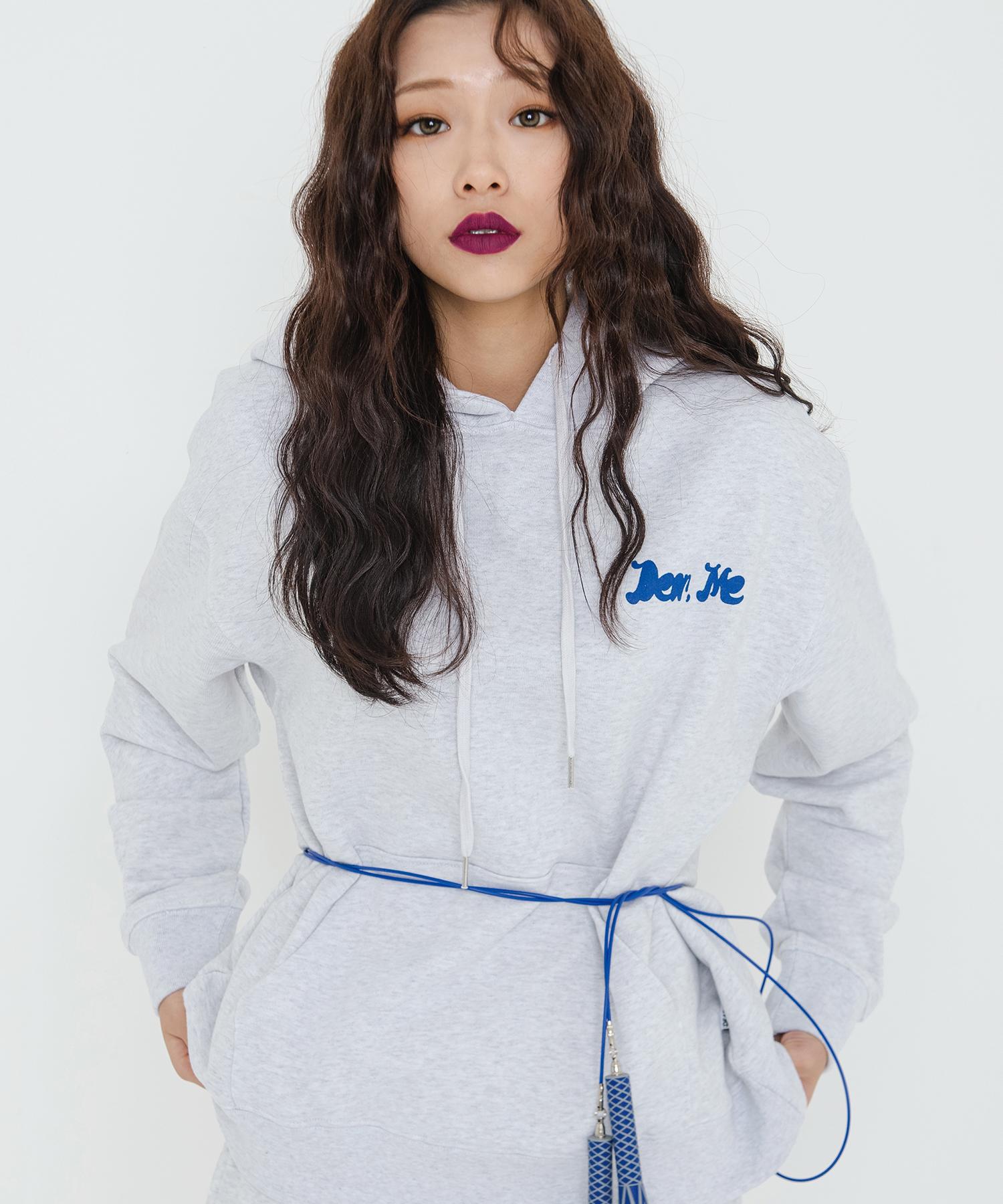 Dear Me Signature Logo Hoodie [Melange White] (Fleece Lining Option) M(Free)