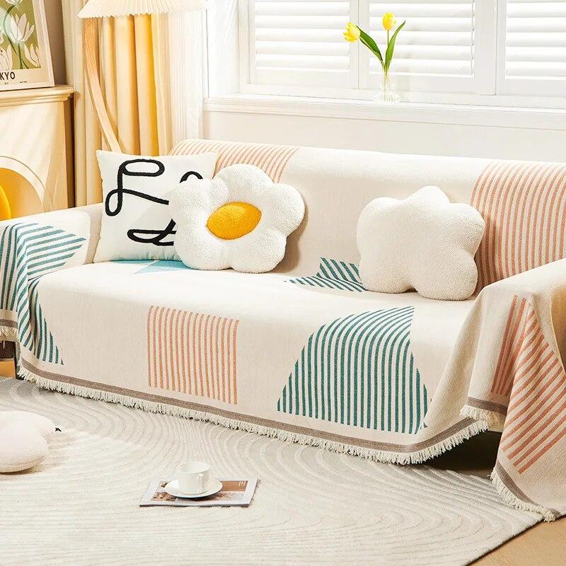 

Скандинавские одеяла для дивана, большое одеяло для кемпинга, пикника, отдыха, отдыха, пляжное полотенце, богемный дорожный коврик с кисточками, лен 180x130cm