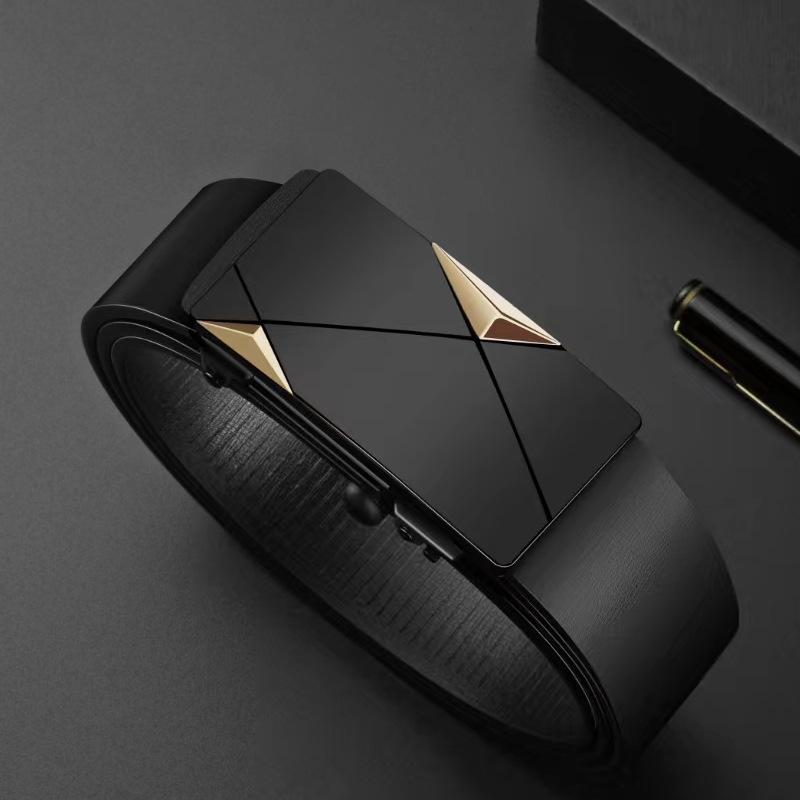 

Регулируемый мужской кожаный ремень из ПУ кожи, мужской поясной ремень, пояс для отдыха, работы, вечеринки золотой