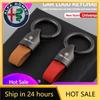 Bildekaler För Alfa Romeo Metall/Läder Bil Logotyp Nyckelring Nyckelring Bilinteriör Tillbehör För Alfa Romeo 4C 159 166 Spider
