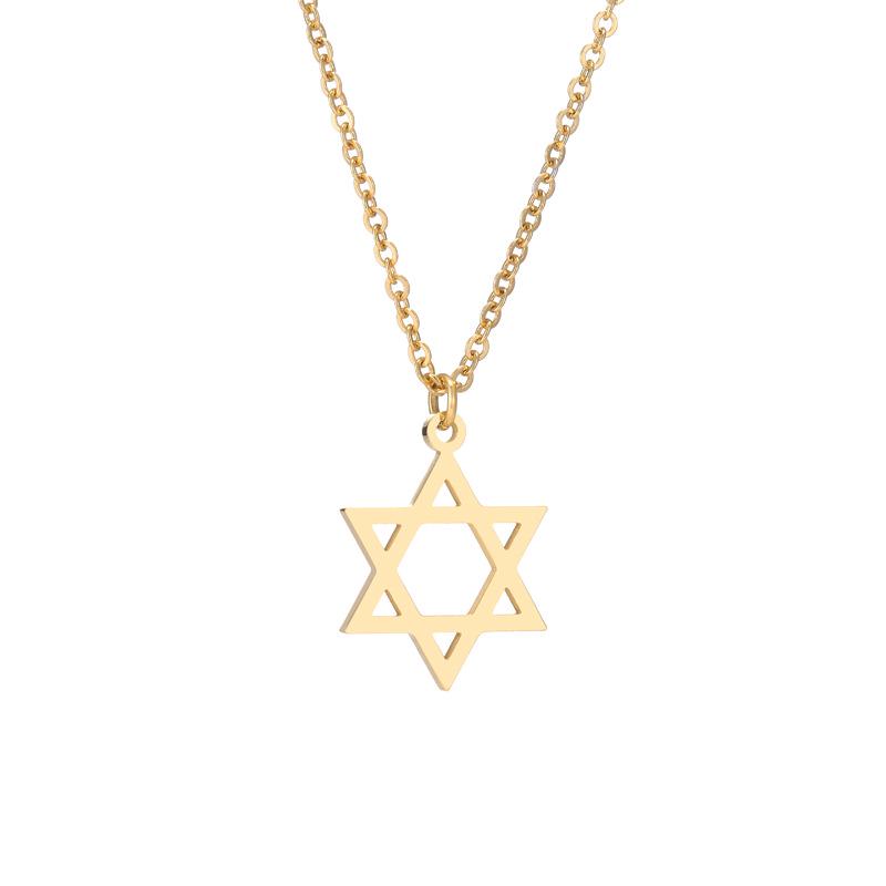 Minimalist Stainless Steel Star of David Necklace for Women
