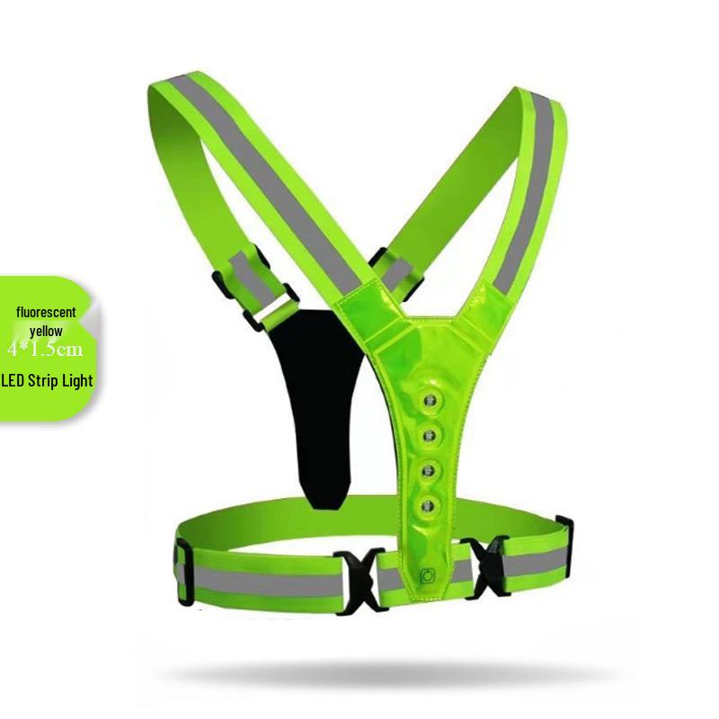 V-shaped 4cm LED Glowing Reflective Elastic Band Sports Vest