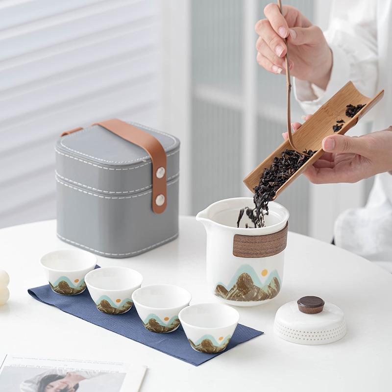 Simple Portable Travel Tea Set Kuaike Cup Small Set Gift Kung Fu Tea Set Teapot Business