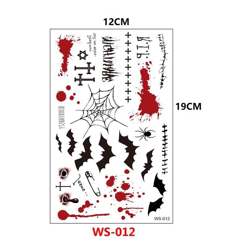 Halloween Spider Scar Funny Prank Simulation Temporary Disposable Tattoo Sticker