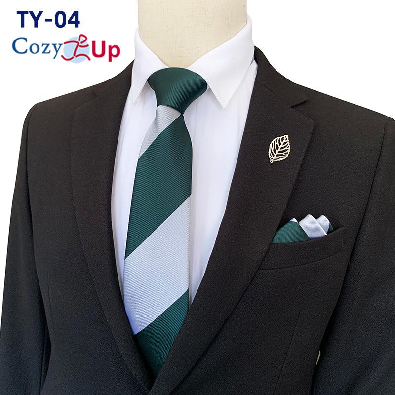 Men Two-piece Tie Set Stripe Necktie  Business Fashion Handkerchief Paisley