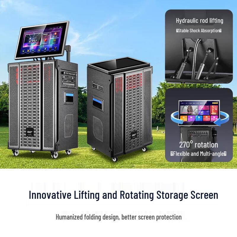 SAST Portable Outdoor Karaoke Speaker with Display & Microphone CN Plug (adapter Included) (CN Version)