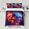3Pcs Skull Bedding Sets 3D Printed Flame Pattern Anti-Slip Stain Resistant Duvet Cover Sets With Pillowcases No Filling
