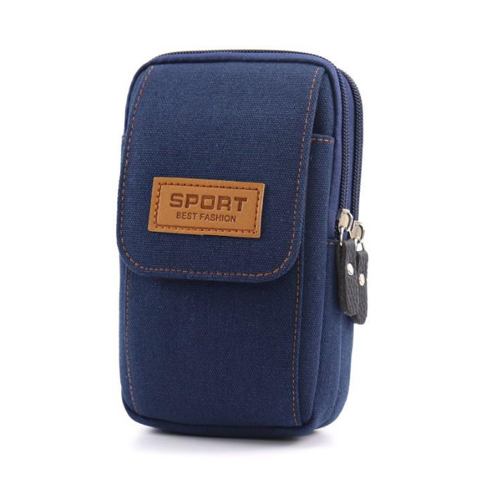 Herren Leder & Canvas Multifunktionale Hüfttasche für Baustellen