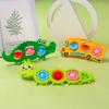 3Pcs Stress Relief Push Bubble Toy Toddlers Fine Motors Skills Cartoon Caterpillar Crocodile School Bus Flipping Bubble Sensory Fidget Toy Travel