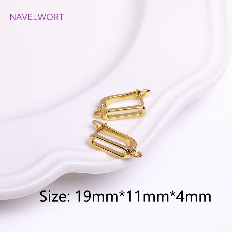 

Латунные Застежки для Серег, Позолоченные 18K Крючки для Серег с Замком-Швензой, Открытая Петелька, Материалы для Изготовления Серег, Аксессуары для DIY 2 pieces