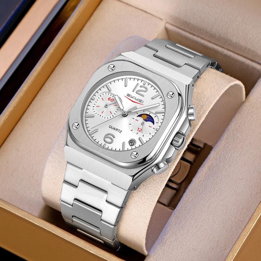 Uhr Mode Herren Quarzuhr Stahlarmband Wasserdicht Multifunktionale Business-Uhr