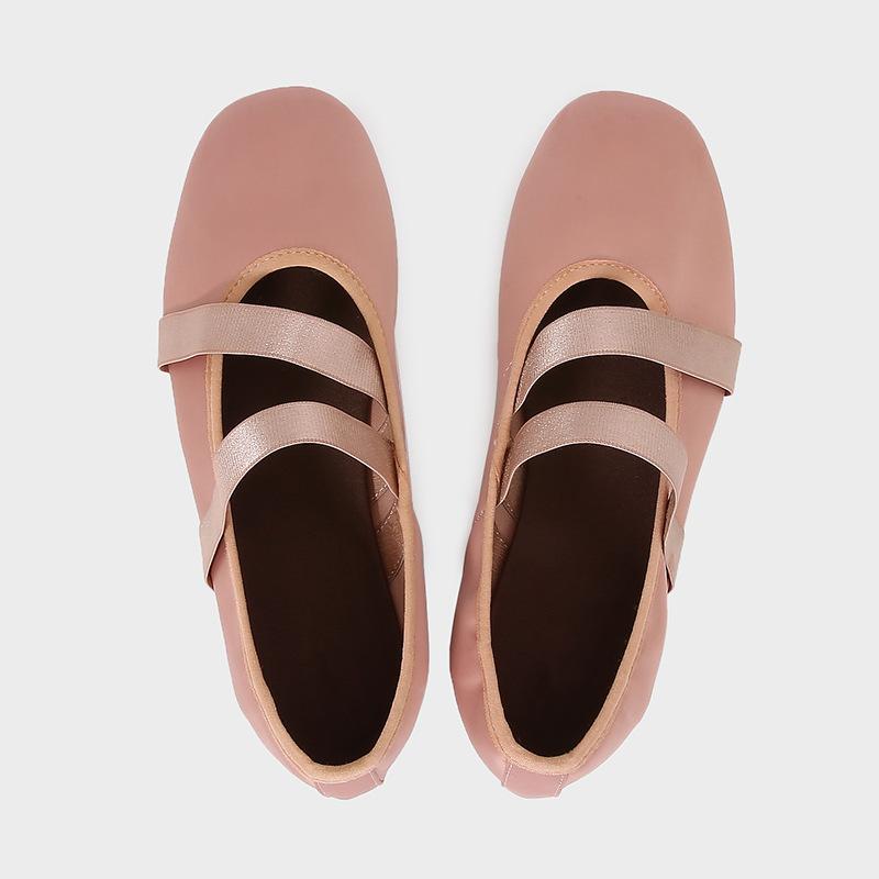 Fashion Pink Silk Flat Ballet Shoes Women Fashion Round Toe Shallow Design Brand Flat Sandals Comfort Elegant 42 Large Size Casual Shoes