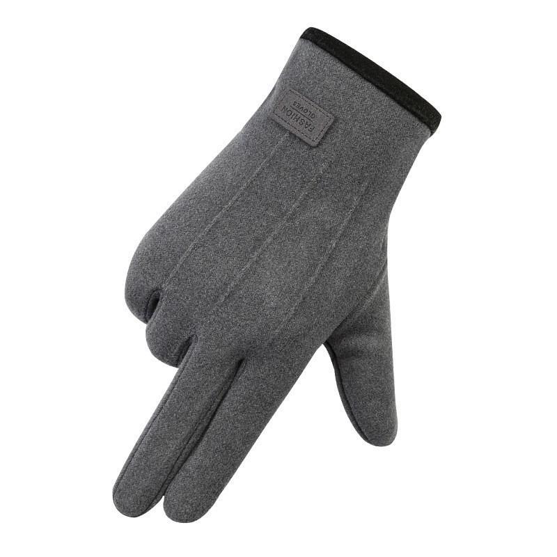 

Warm men s gloves Men s winter velvet thickened running Rabbit velvet Autumn and winter movement Cycling Driving Windproof average size