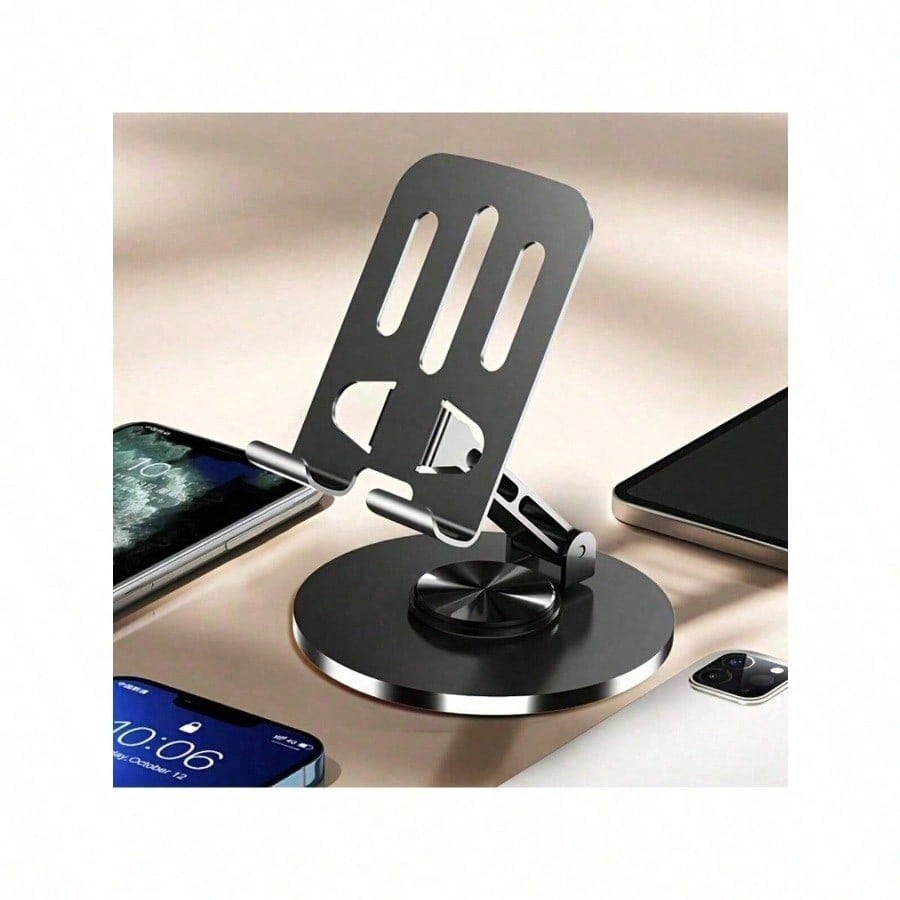 All-Metal 360-Degree Rotating Pressure-Reducing Universal Stand, Suitable For Mobile Phones And Tablets - Suitable серебряный