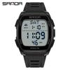 SANDA 9080 Men's Luminous Barrel-Shaped Sports Watch - Multifunctional, Waterproof, and Ideal for Student Parties.