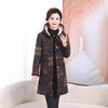 Mid-length Hooded Plus-Size Velvet Thickened Winter Coat for Middle-aged and Elderly Women