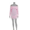 **Europäisches sexy eng anliegendes Strickkleid Herbst/Winter 2026**: Damen-Ein-Schulter-Pullover**