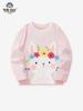 Cartoon Rabbit Print Girls' Long-Sleeved T-shirt - Autumn/Winter Collection