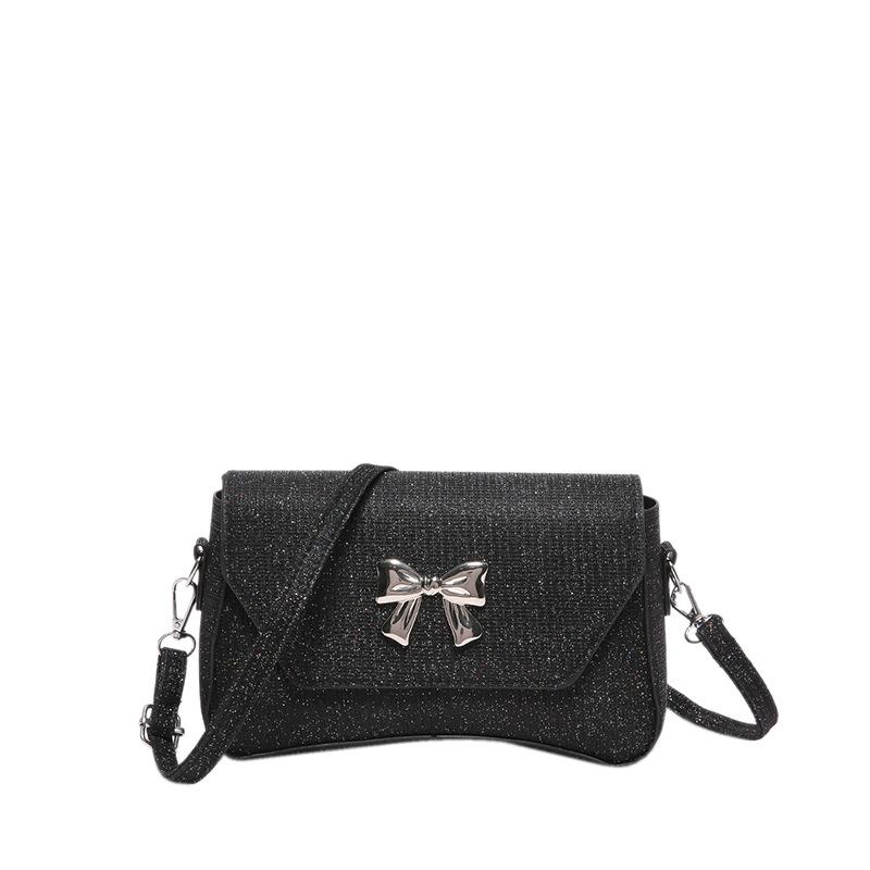 

Сумка-цепочка Niche design 2024, летняя новая женская сумка, симпатичная сумка через плечо с бантом, персонализированная сумка-мессенджер с пайетками чёрный