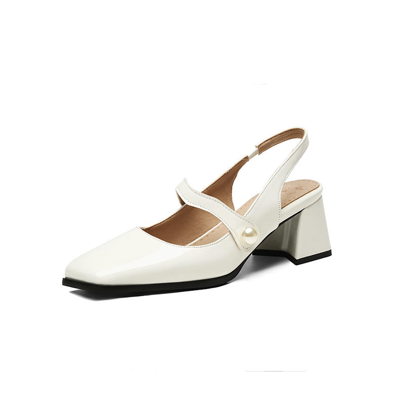 Women's high-heeled sandals spring and summer new simple and comfortable thick heel large size light mouth bag head sandals