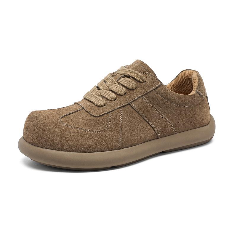 Soft-Soled Shoes Men'S Commuter Trendy Sports Shoes Moral Training Shoes Flat-Soled Big Head Shoes Lace-Up Retro Casual Shoes