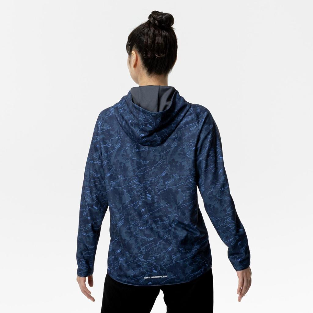 Mizuno Dry Aeroflow Highly Breathable Training Dark 32MCC310 Women's Hoodie, Jersey, Blue,