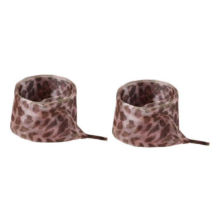 1 Pair Leopard Print Sheer Gauze Shoe Laces for Women Casual Shoes Sneakers 4CM Width Decorative Shoelaces Shoestrings