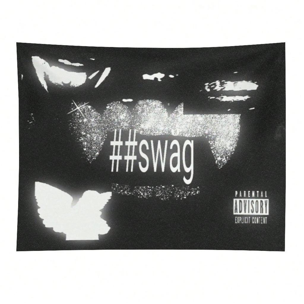 1 Stück Swag Grunge Print Wandteppich Polyester 2D Flaches Wandbehang für Schlafzimmer Wohnzimmer Wohnheim Streetwear Dekor Kantiges Geschenk