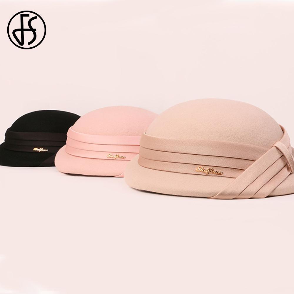 FS Elegante Mode Fascinator Baskenmütze Wolle Hüte Für Frauen Hochzeit Kirche Tee Party Pillbox Cap Damen 2023 Fedoras Chapeau Femme