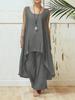 2024 Women's Asymmetrical Sleeveless Top & Loose Pants 2-Piece Set - Spring/Summer Sportswear